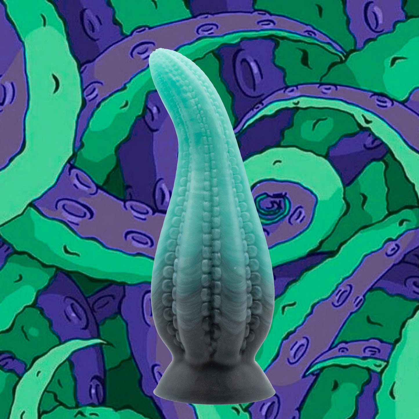 DAKKEN is a tentacle dildo. A girthy, full-bodied fantasy dildo in the shape of an octopus' tentacle. The DAKKEN tentacle dildo has small suckers running down the insides of each tentacle -- adorning you with a ribbed sensation.